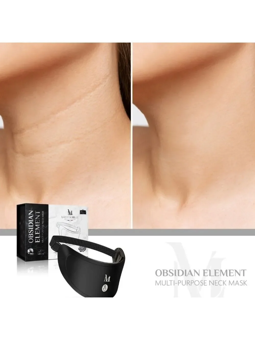 Latoua Mille Obsidian Element Multi-Purpose Neck Mask Anti-Aging Device - Sealed